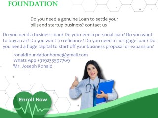Loan Financing Excellent news!